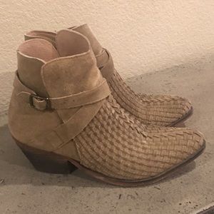 Free People Ventura Woven Suede Ankle Boot